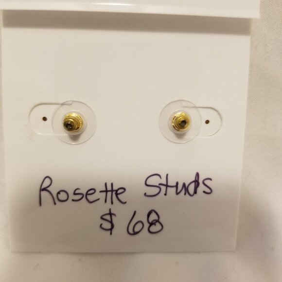 NEW Susan Shaw Rosette Stud Earrings - Picture 3 of 3